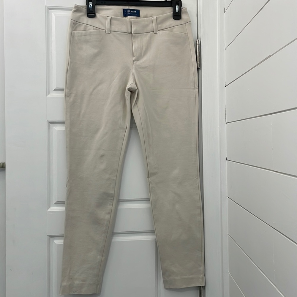 Pixie Pants by Old Navy; Mid Rise; Hits at ankle; Size 4; Light Tan